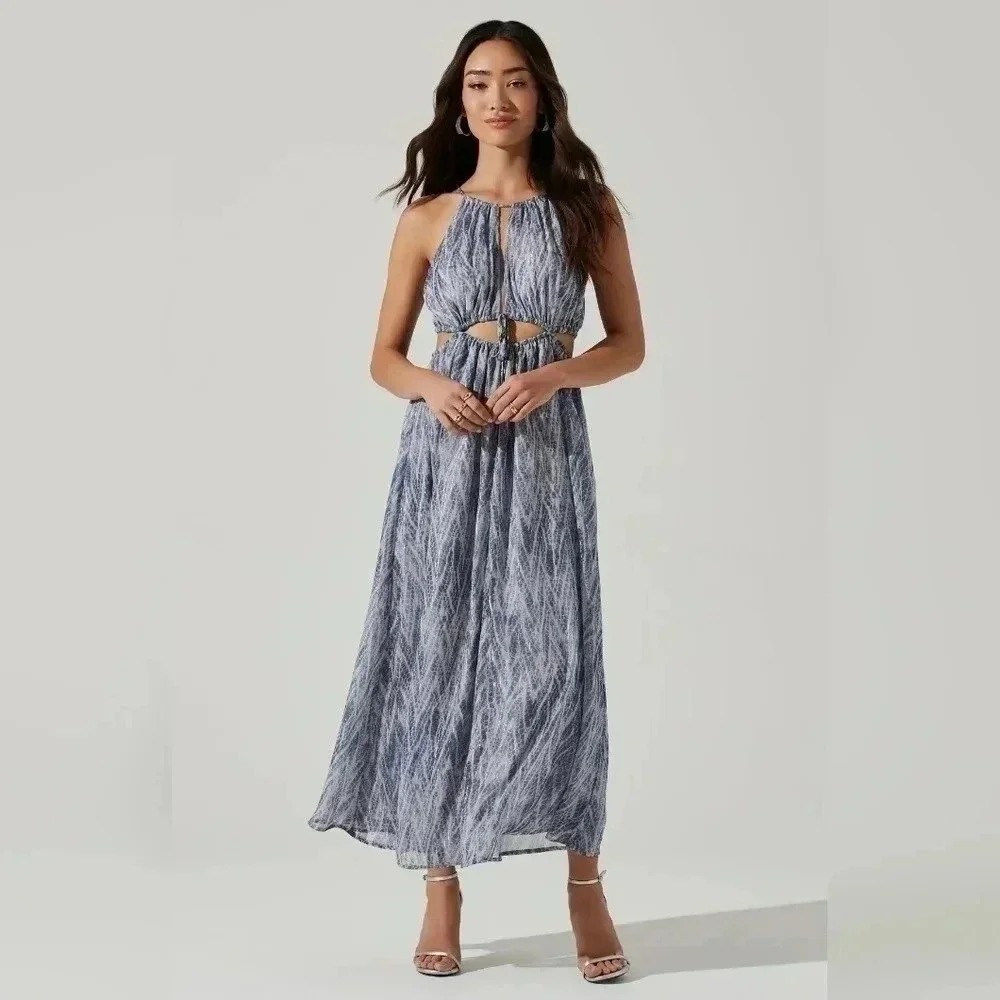 Astr The Label Mid Cutout Sleeveless Maxi Dress
